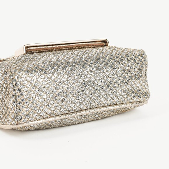 Jimmy Choo Caro Champagne Glitter Fabric Clutch - Picture 5 of 11